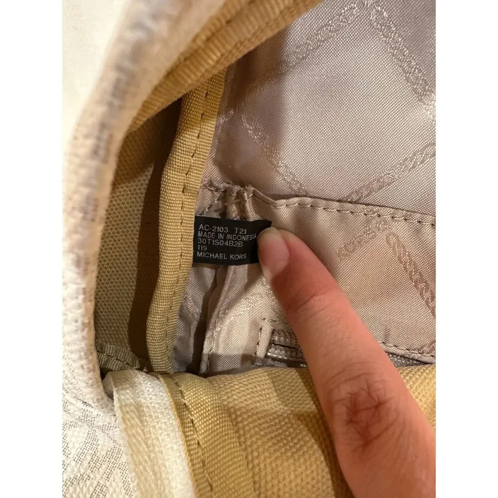 Michael Kors Slater Medium MK Monogram Canvas Chain Backpack White 30T1S04B2B